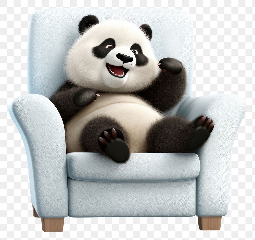 PNG Furniture armchair mammal panda. AI generated Image by rawpixel.