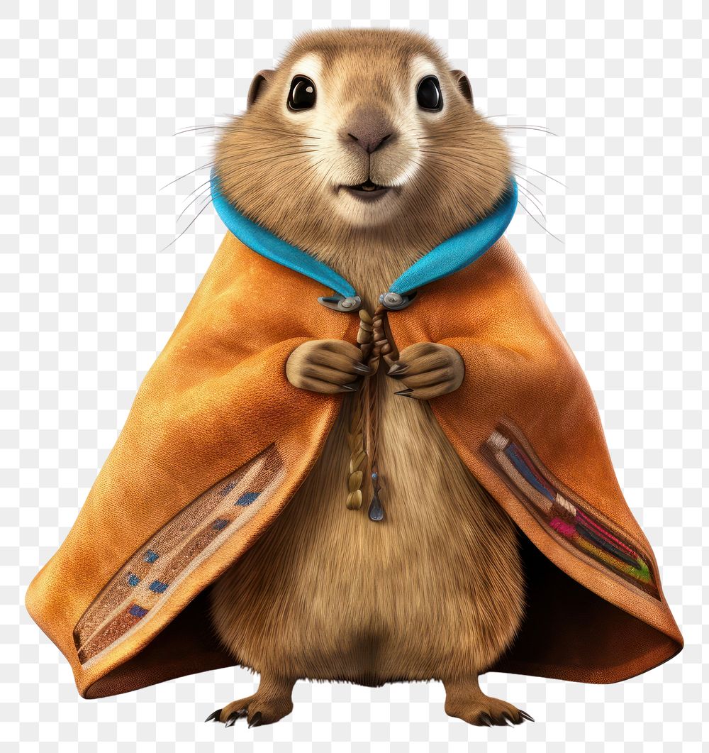 PNG Prairie dog wearing a poncho animal rodent mammal. 