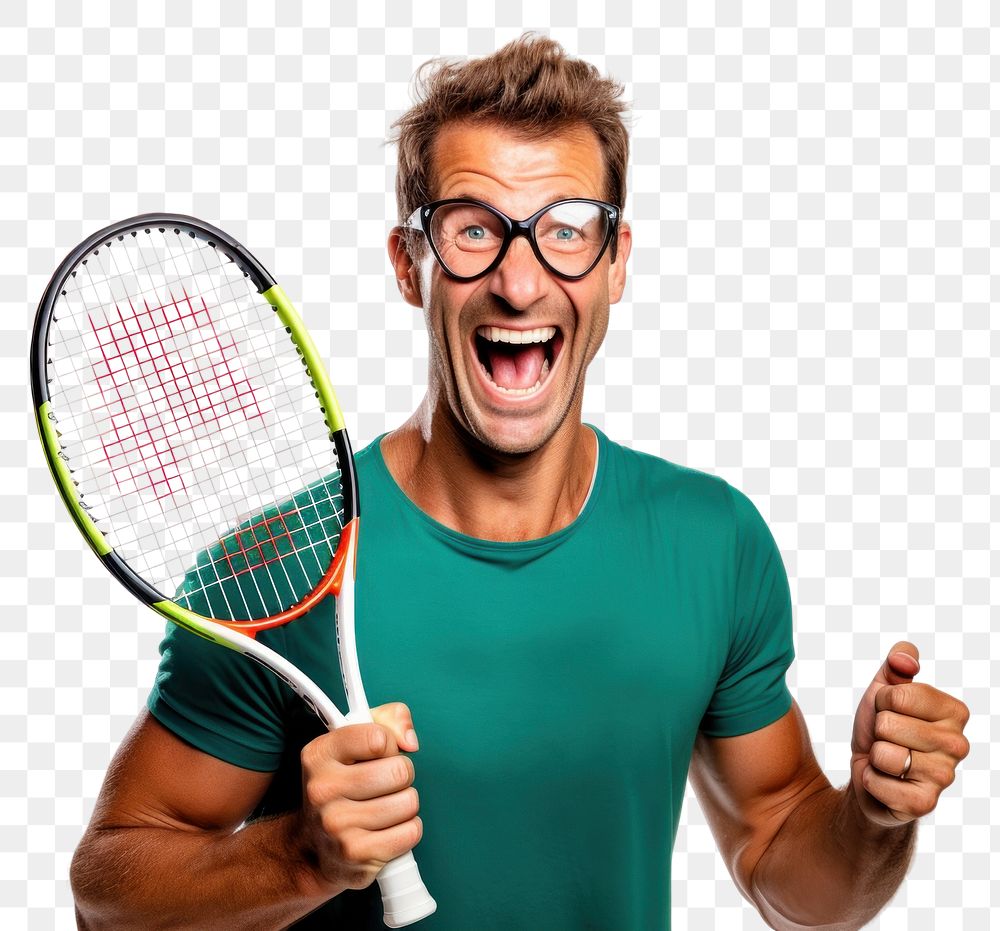 PNG Racket tennis shouting holding. AI generated Image by rawpixel.