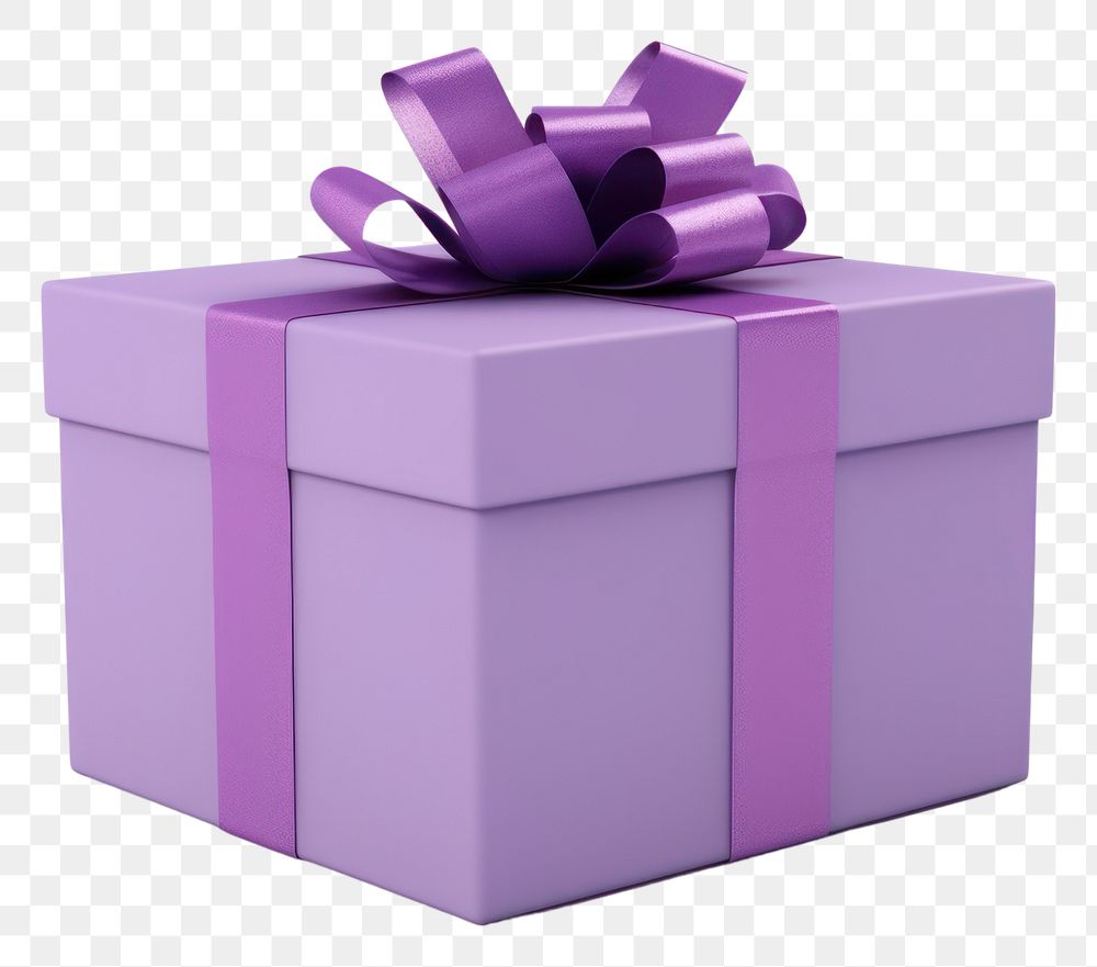 PNG Box ribbon purple gift. AI generated Image by rawpixel.