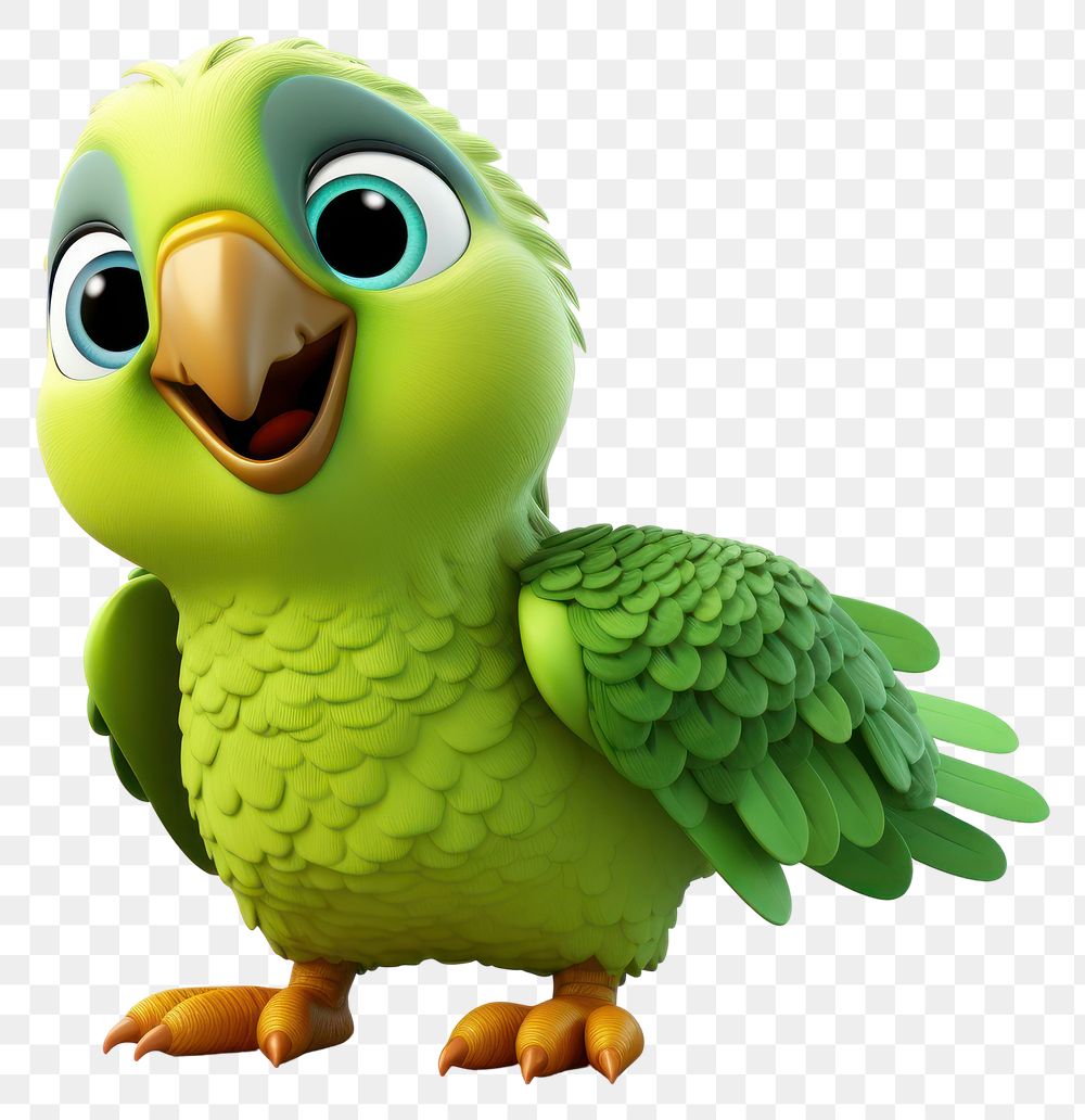 cartoon green parrot
