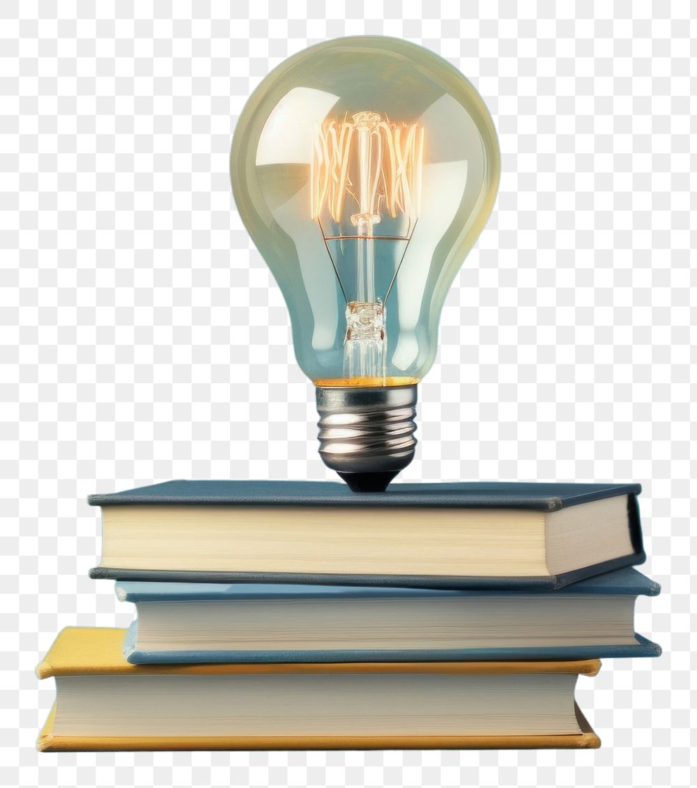 PNG Light lightbulb book intelligence. 