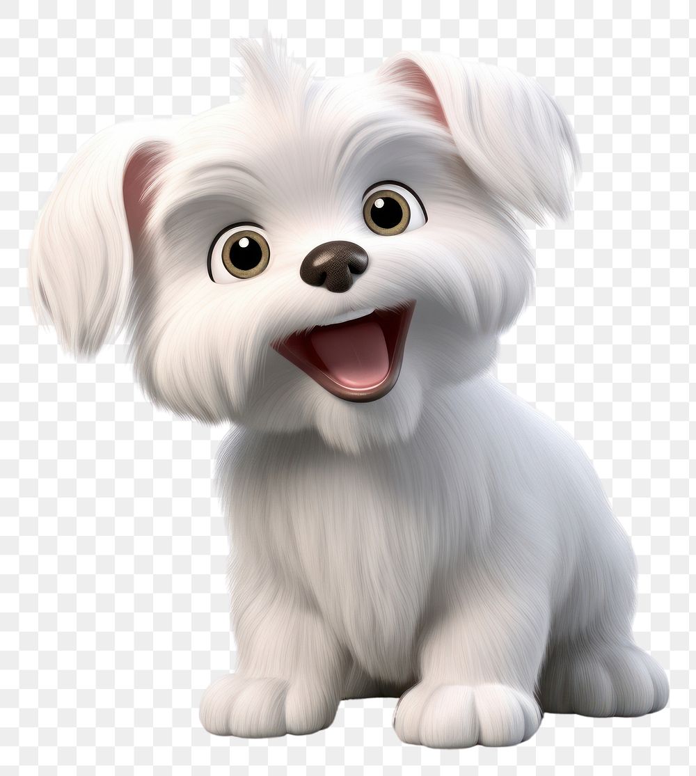 PNG Dog maltese cartoon mammal. AI generated Image by rawpixel.