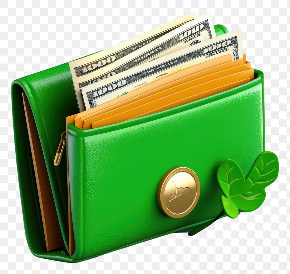 PNG Wallet money green accessories. AI generated Image by rawpixel.