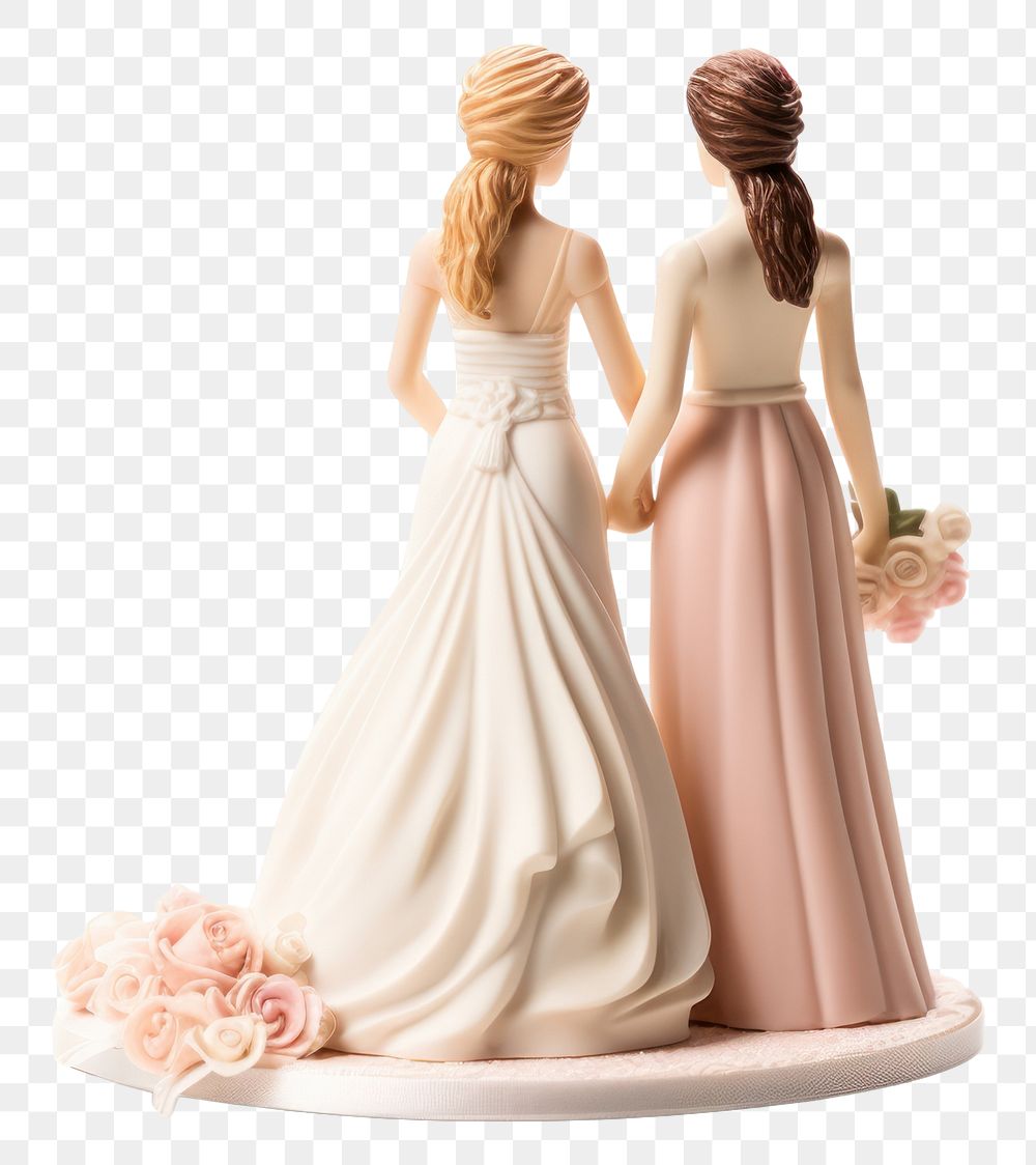 PNG  Figurine fashion wedding dress. AI generated Image by rawpixel.
