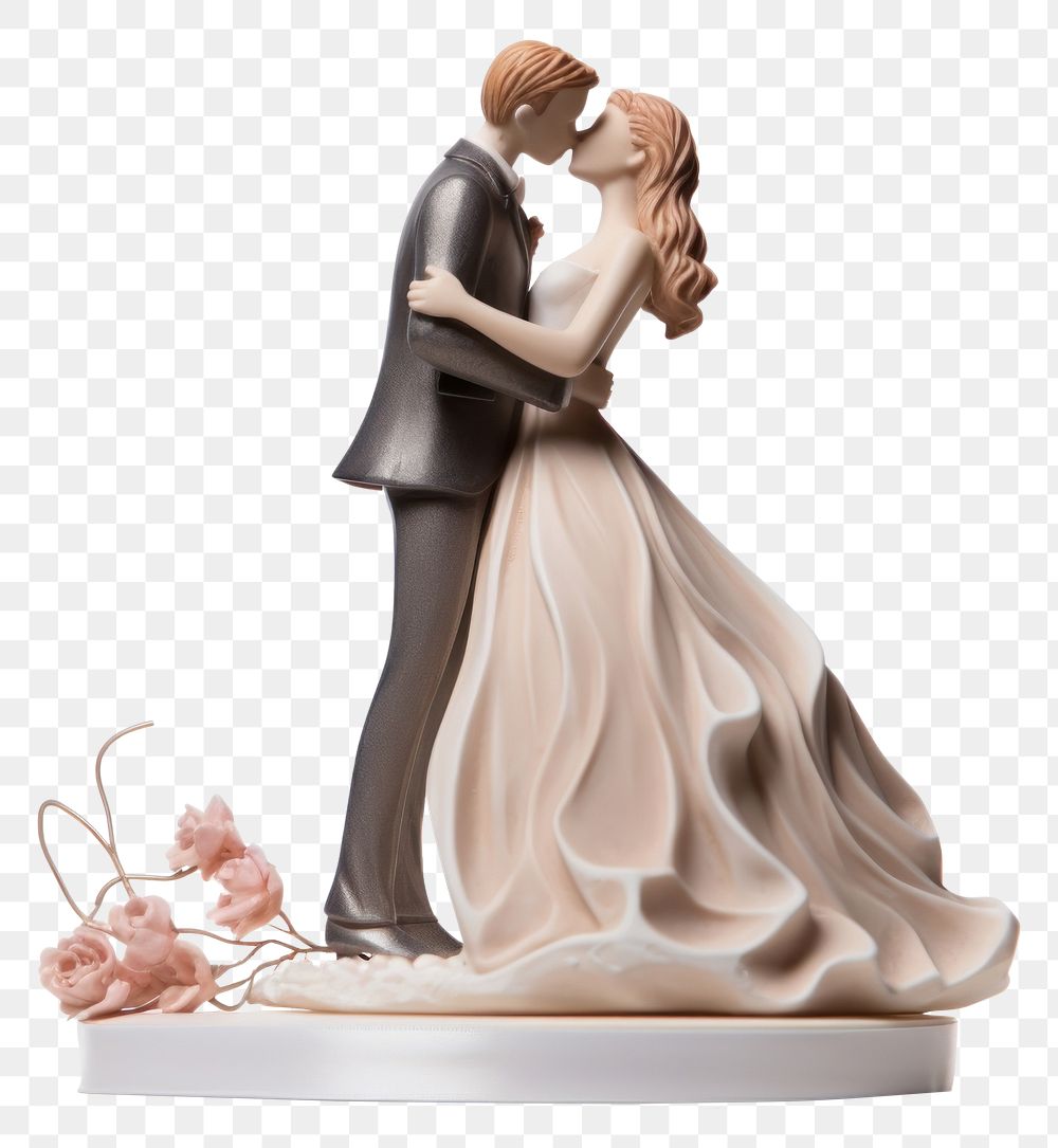 PNG  Figurine dessert wedding dress. AI generated Image by rawpixel.