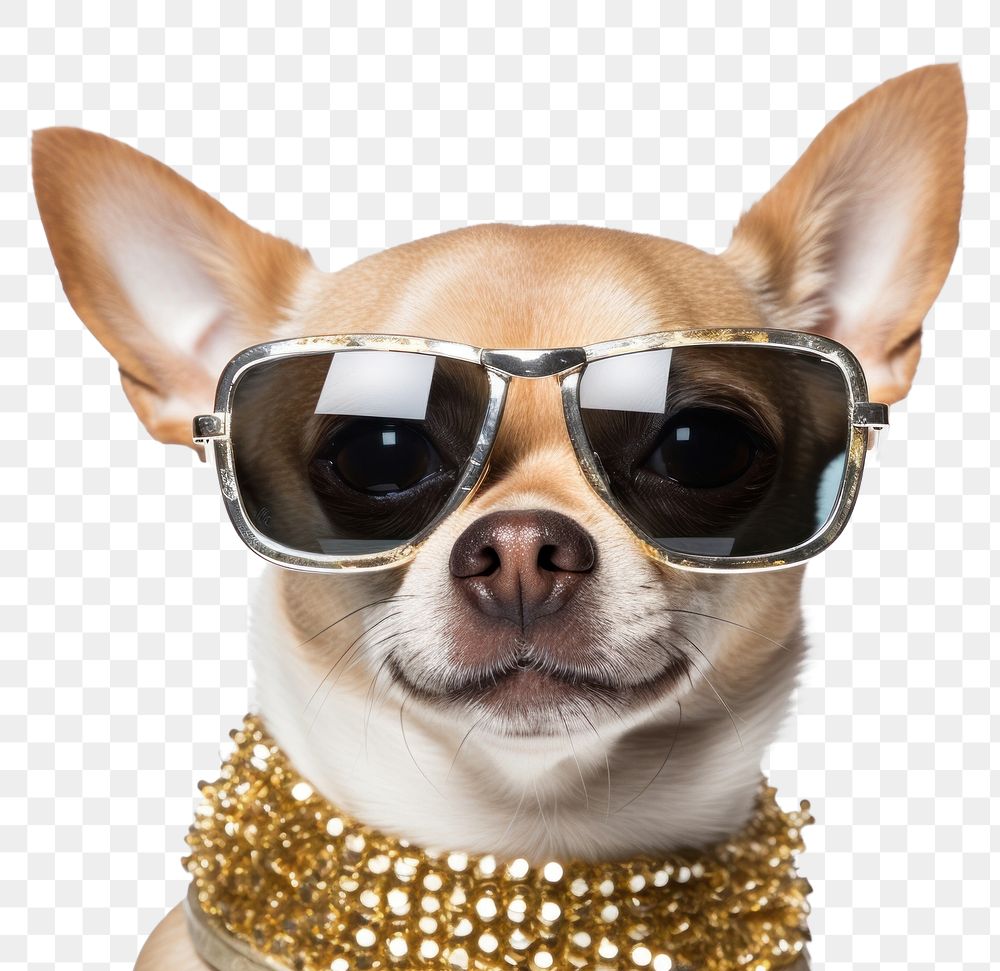 PNG Chihuahua glasses sunglasses mammal transparent background