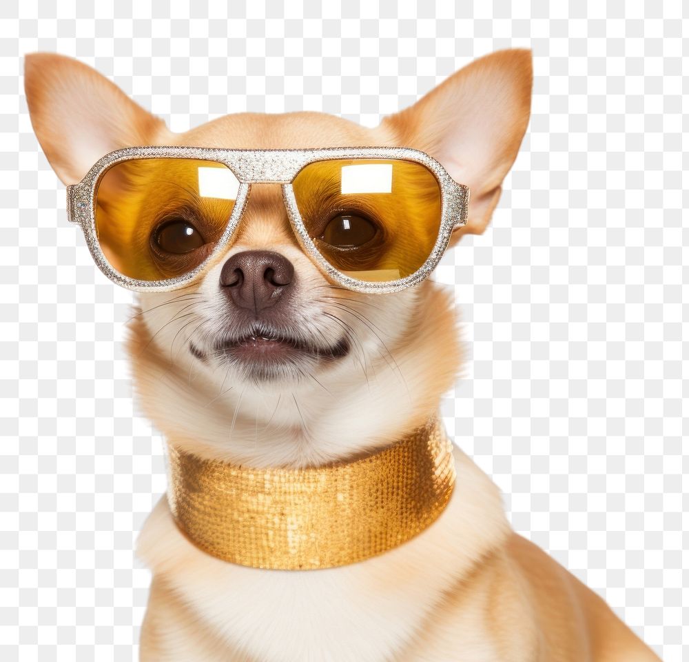 PNG Chihuahua glasses sunglasses mammal transparent background