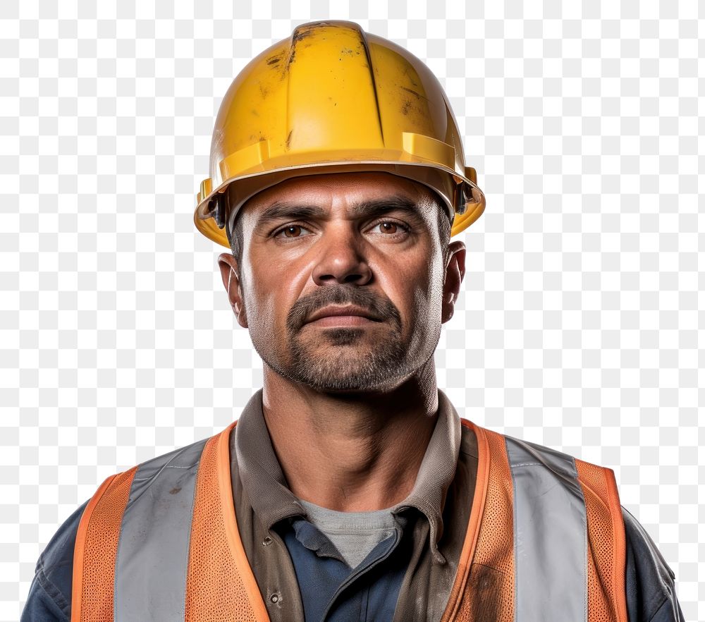 PNG Construction portrait hardhat helmet. AI generated Image by rawpixel.