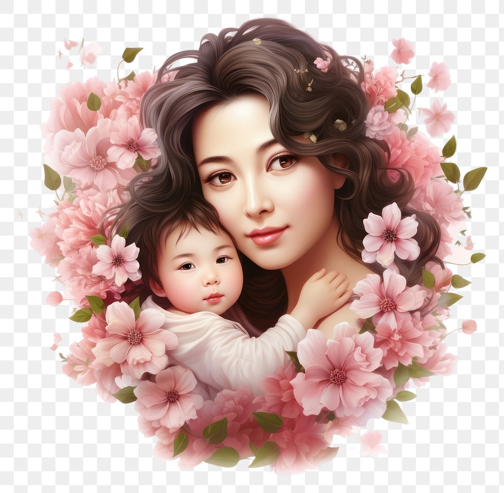 PNG Portrait flower plant baby. AI generated Image by rawpixel.