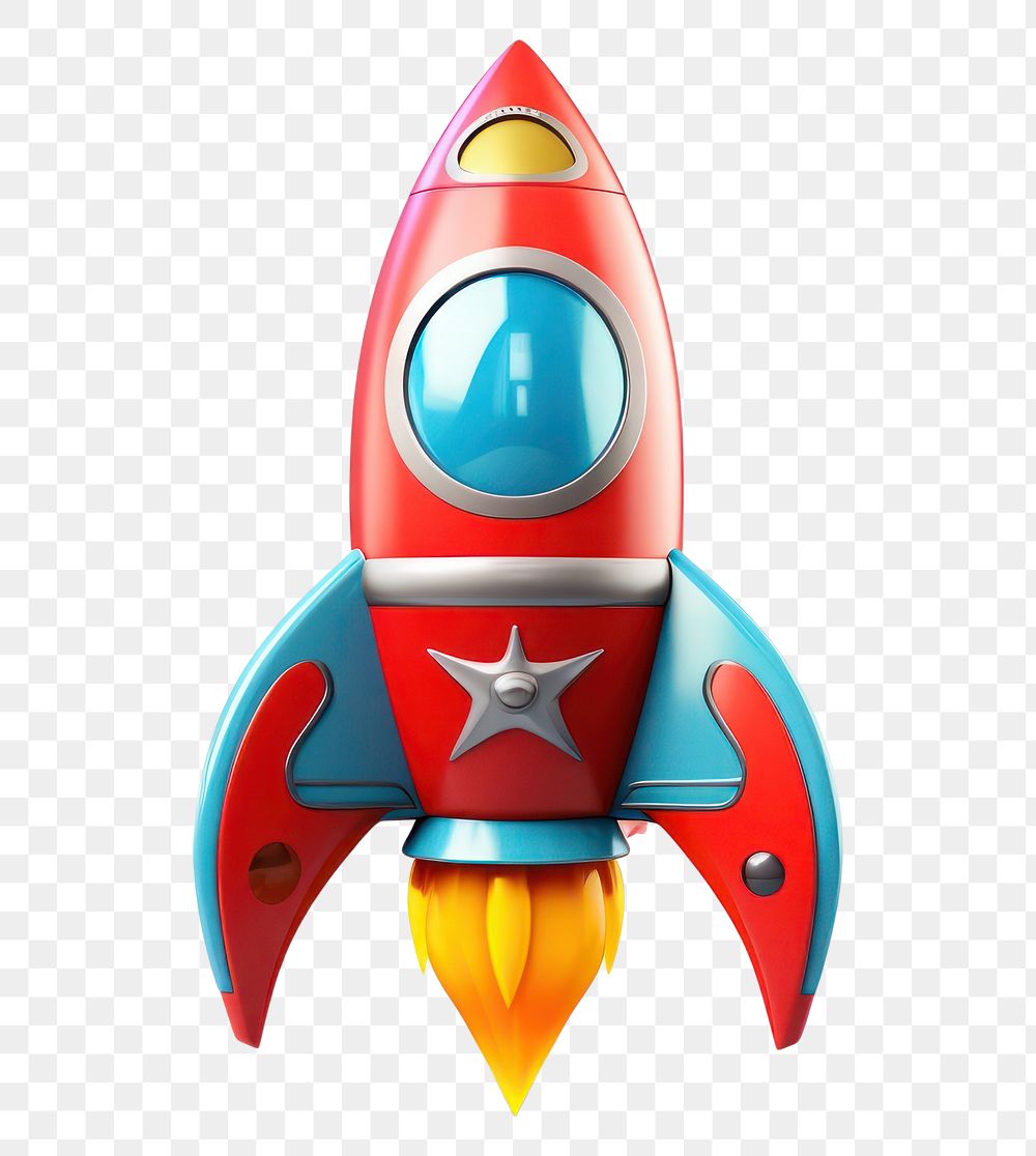 PNG Rocket cartoon toy white background. AI generated Image by rawpixel.