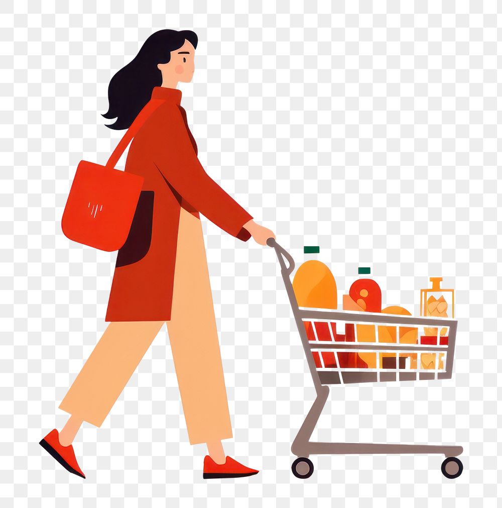 PNG Supermarket shopping adult woman. AI generated Image by rawpixel.