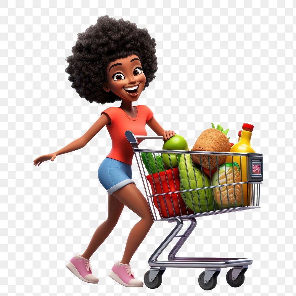 PNG Supermarket shopping cartoon food. AI generated Image by rawpixel.