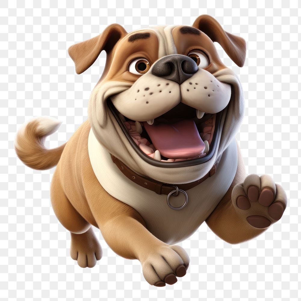 PNG Dog bulldog cartoon mammal. AI generated Image by rawpixel.