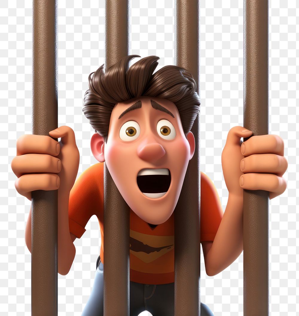 PNG Cartoon prison white background prison cell. AI generated Image by rawpixel.