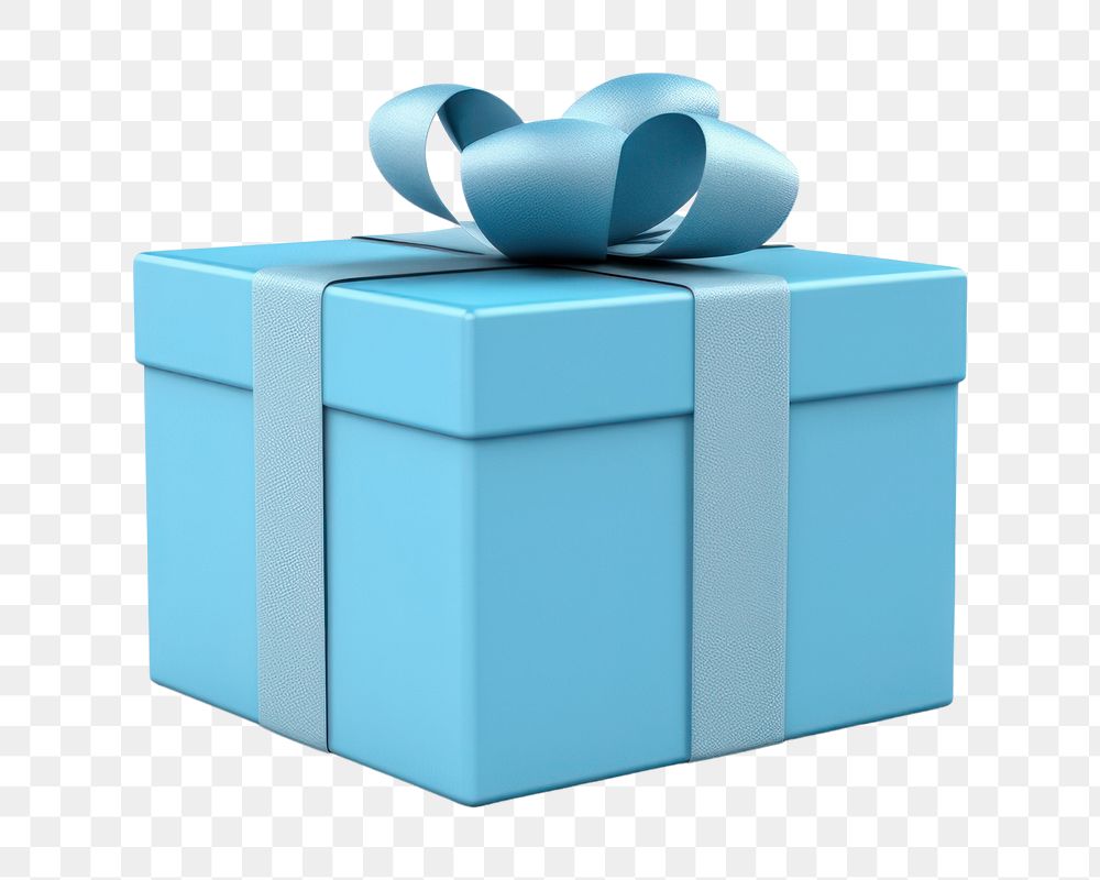 PNG Gift box blue white background. AI generated Image by rawpixel.