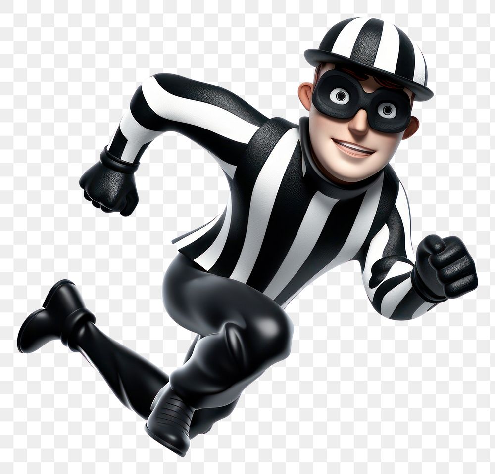 PNG Burglar striped cartoon helmet. 