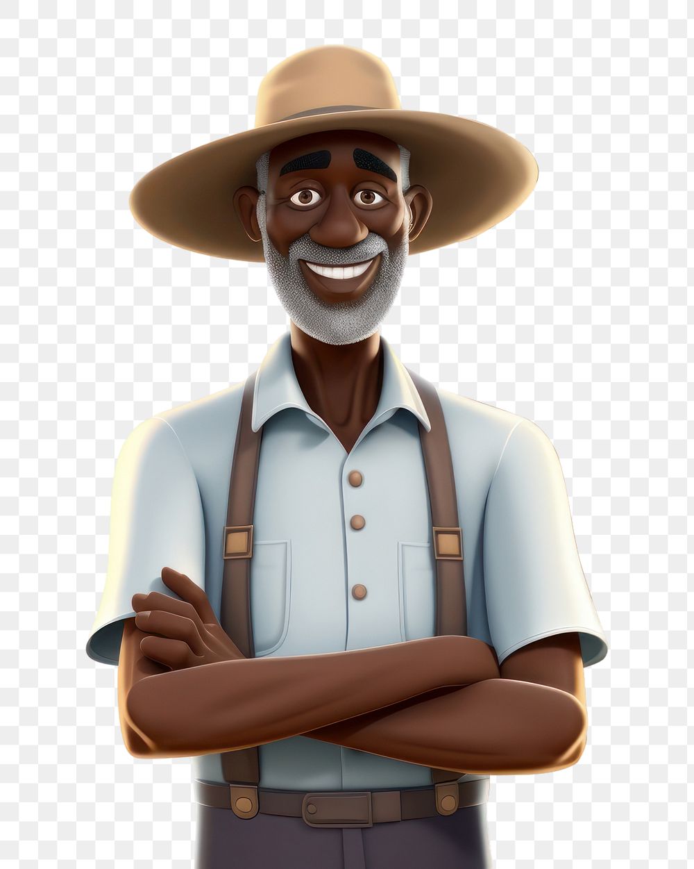 PNG Hay standing cartoon farmer. 