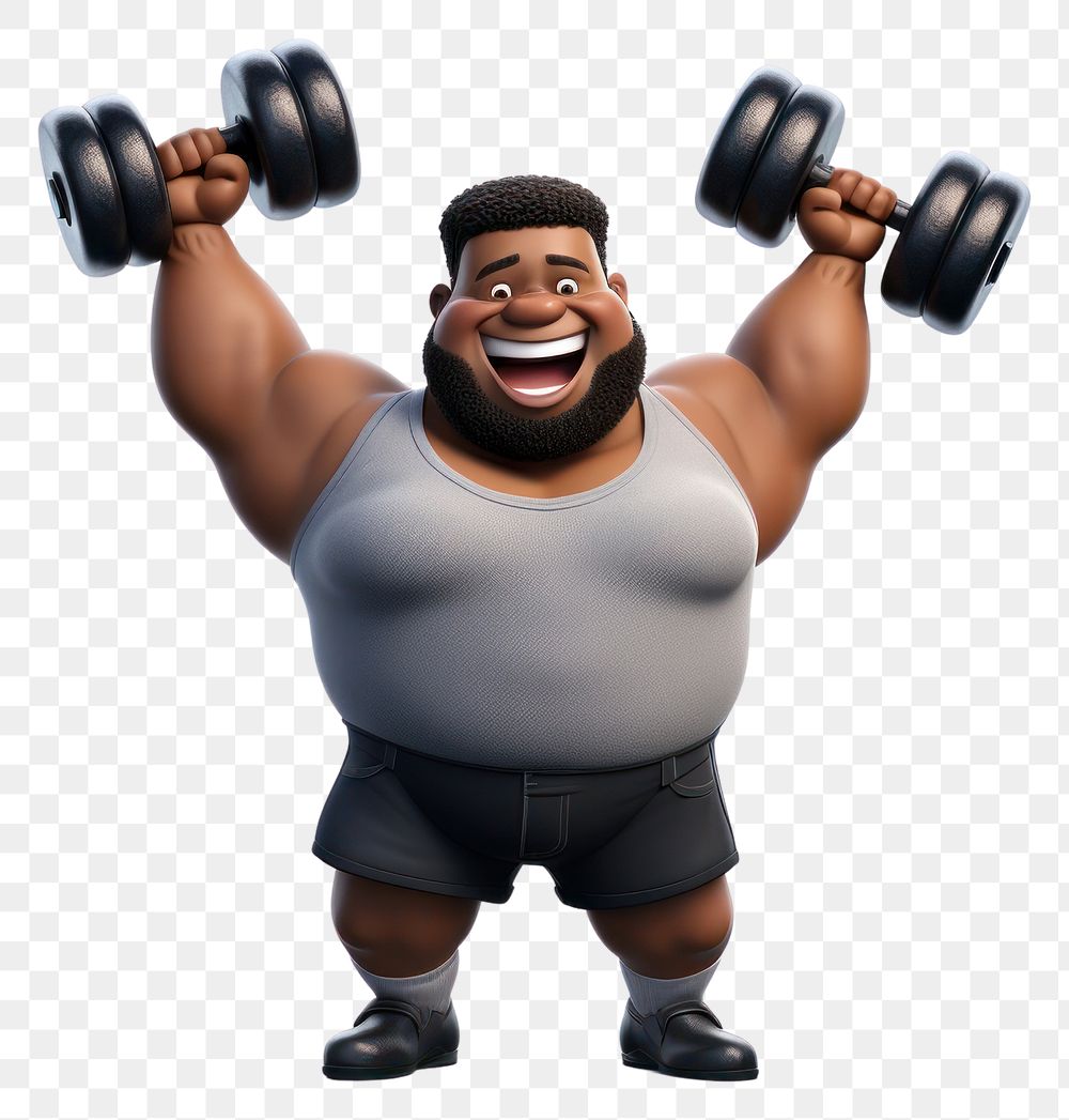 PNG Dumbbell cartoon sports adult. AI generated Image by rawpixel.