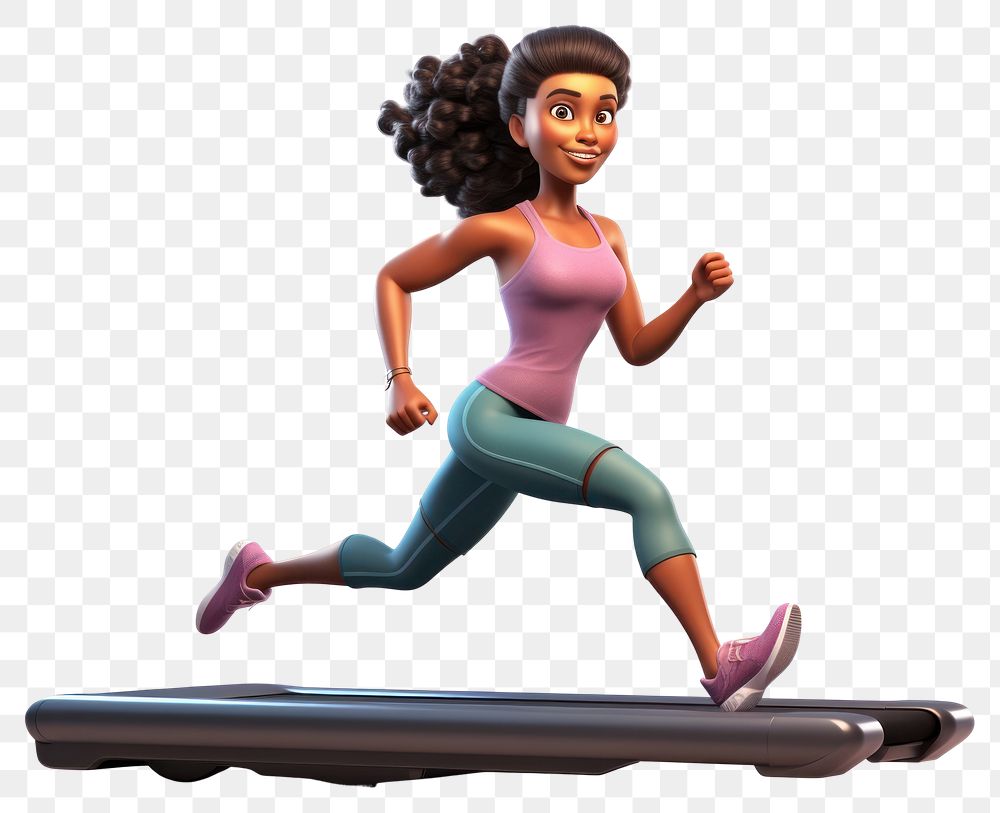 PNG Treadmill running cartoon sports. AI generated Image by rawpixel.