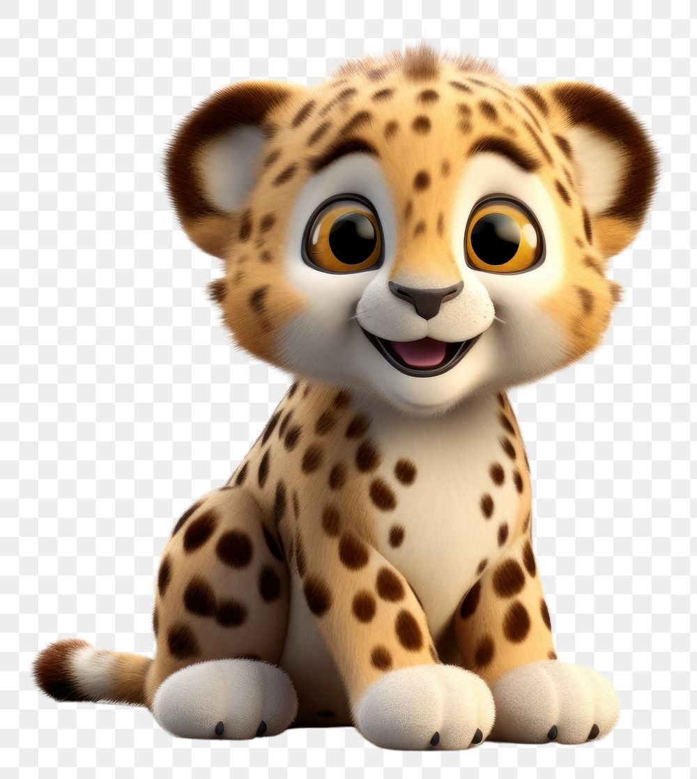 PNG Cheetah leopard cartoon mammal. AI generated Image by rawpixel.