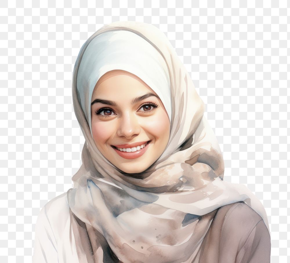 PNG Portrait smiling scarf smile. AI generated Image by rawpixel.