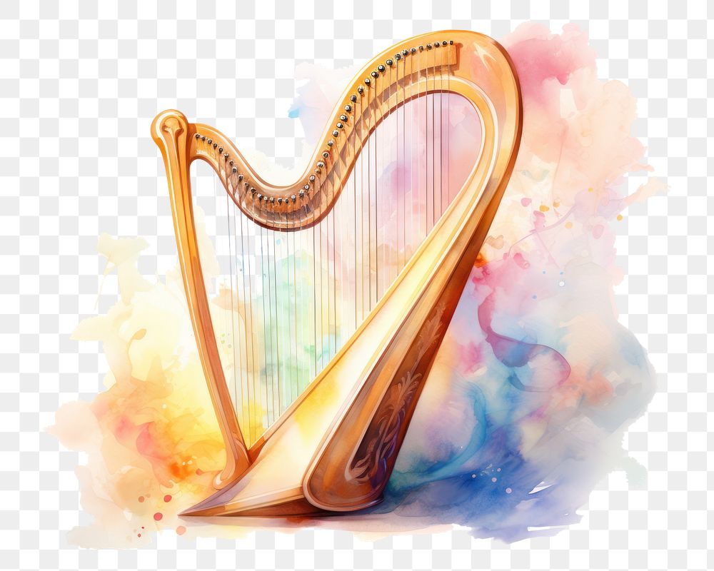 PNG Harp white background performance creativity. AI generated Image by rawpixel.