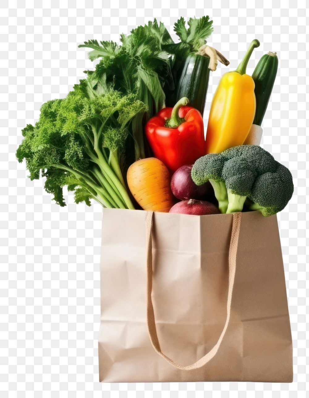 PNG  Food bag vegetable copy space. AI generated Image by rawpixel.