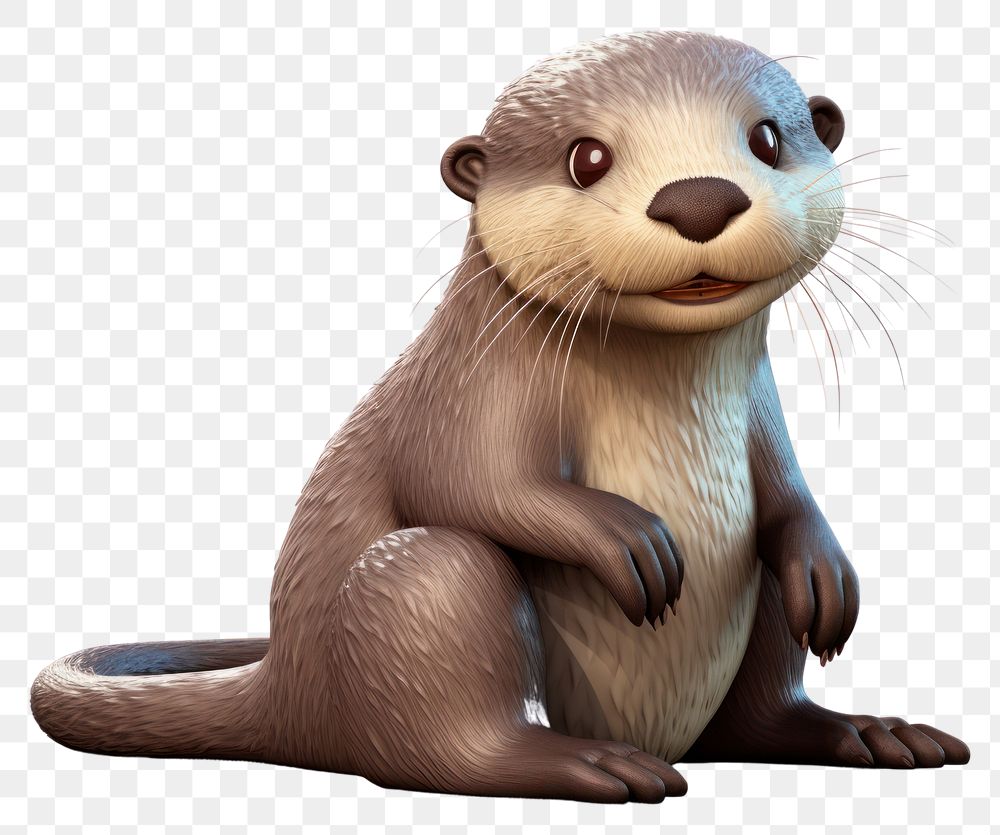 PNG Otter wildlife cartoon mammal. AI generated Image by rawpixel.