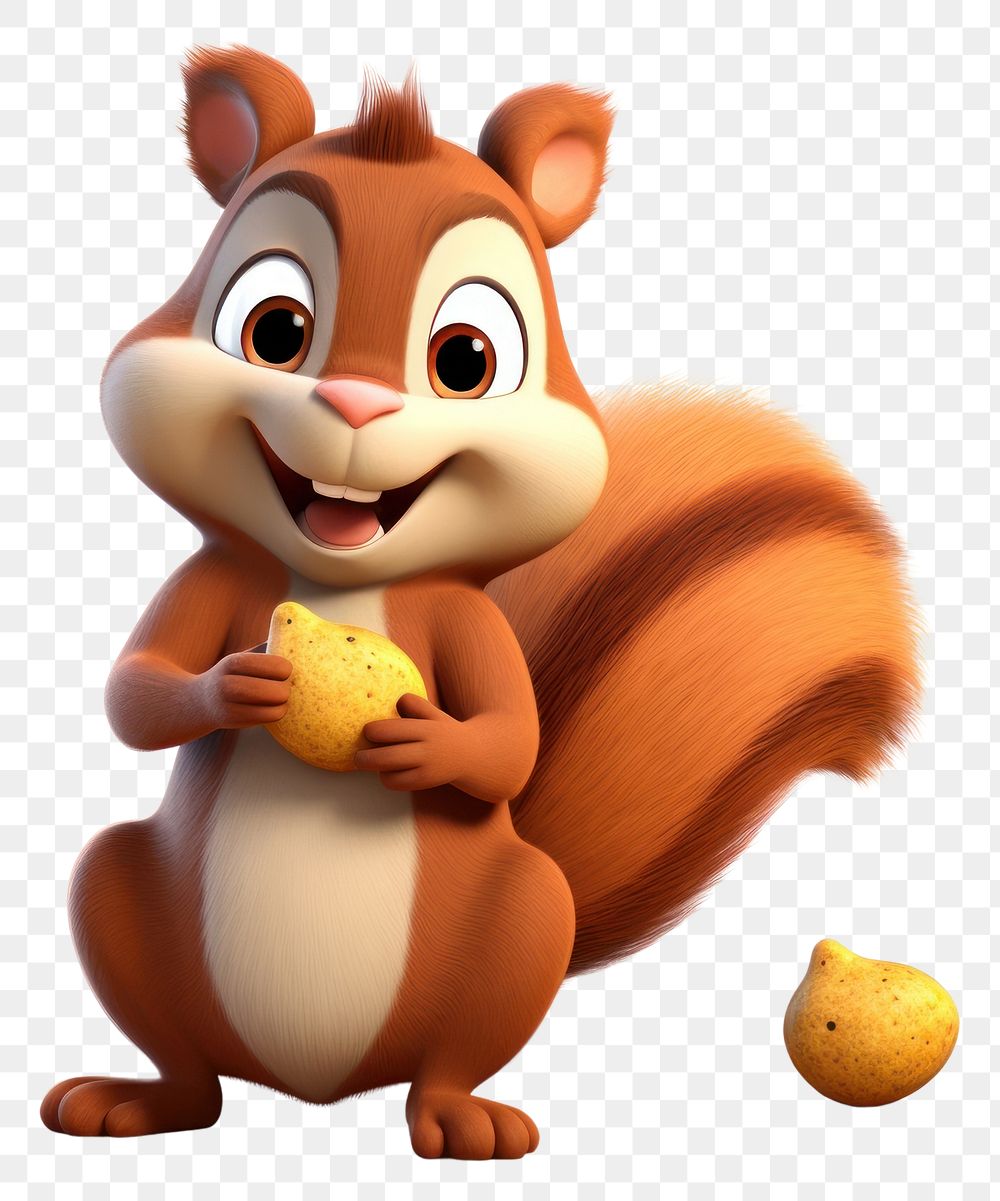 PNG Cartoon squirrel toy nut. AI generated Image by rawpixel.