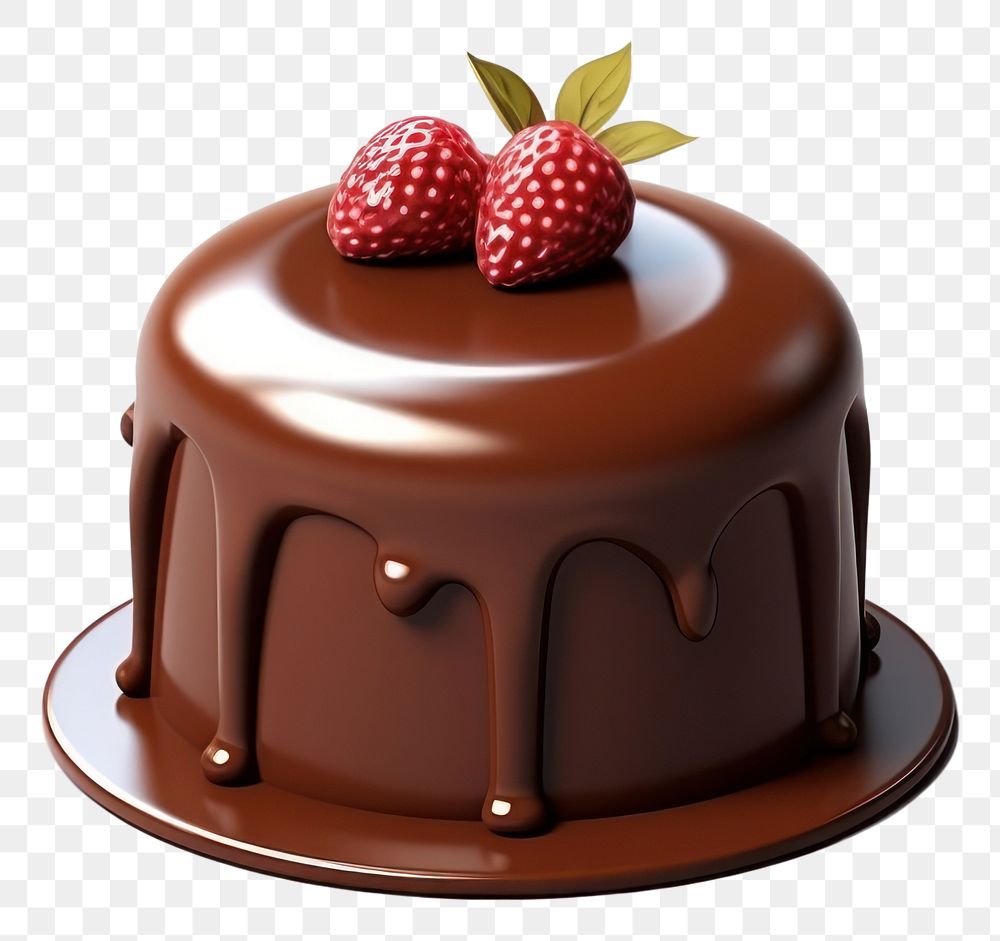 PNG Cake chocolate dessert berry. AI generated Image by rawpixel.