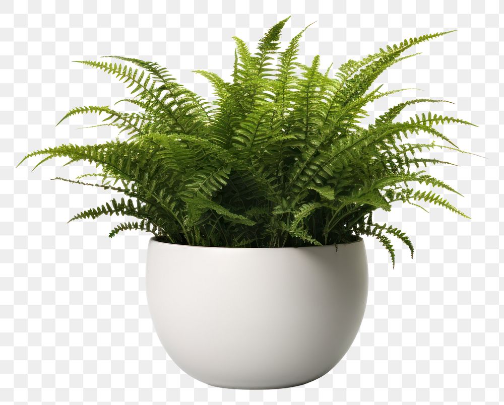 PNG Fern plant vase transparent background. 