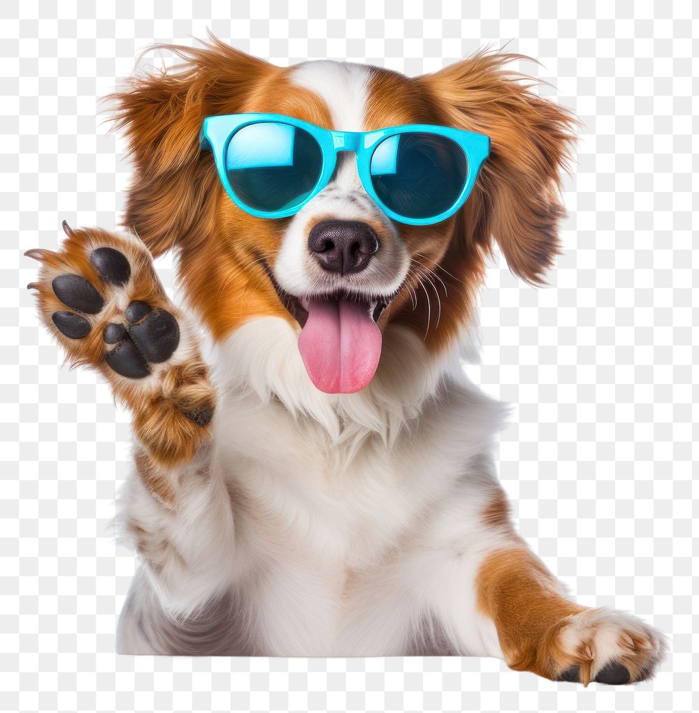 PNG Dog sunglasses spaniel mammal. 