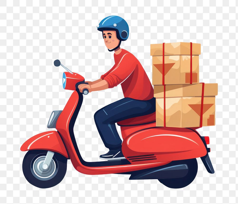 PNG Scooter box motorcycle cardboard. AI generated Image by rawpixel.