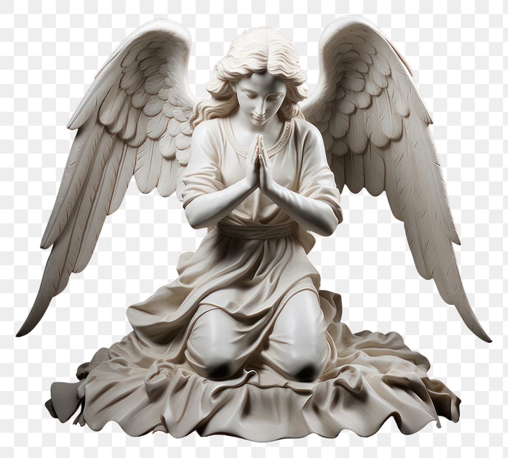 PNG Angel statue white representation