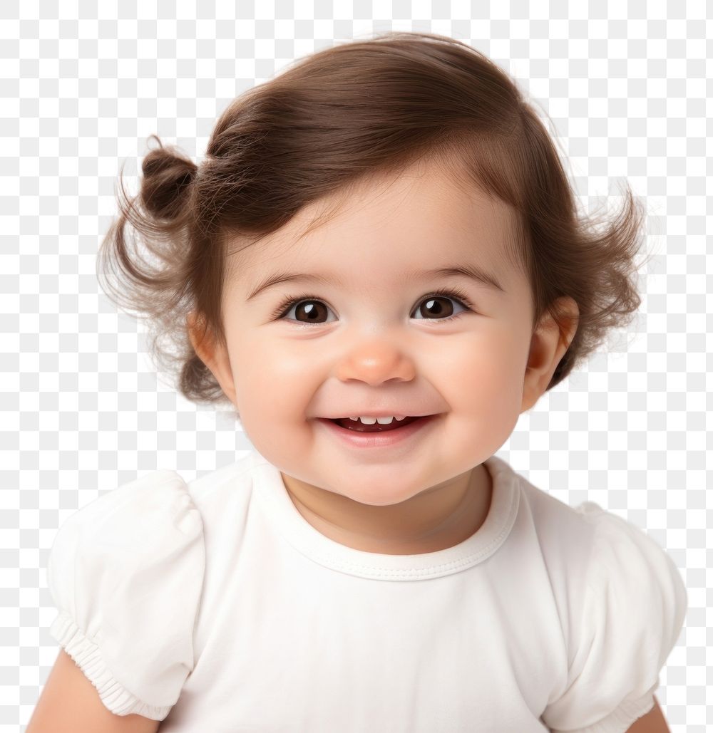 PNG Baby portrait smile photo. AI generated Image by rawpixel.