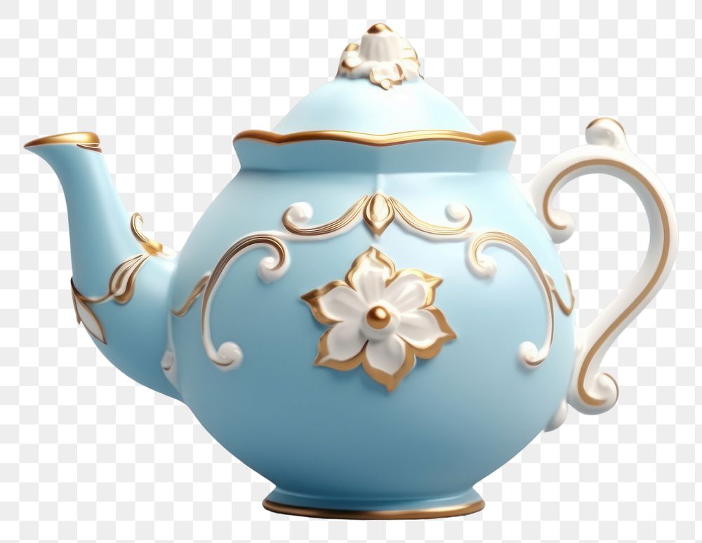 PNG Ceramics porcelain teapot tableware. AI generated Image by rawpixel.