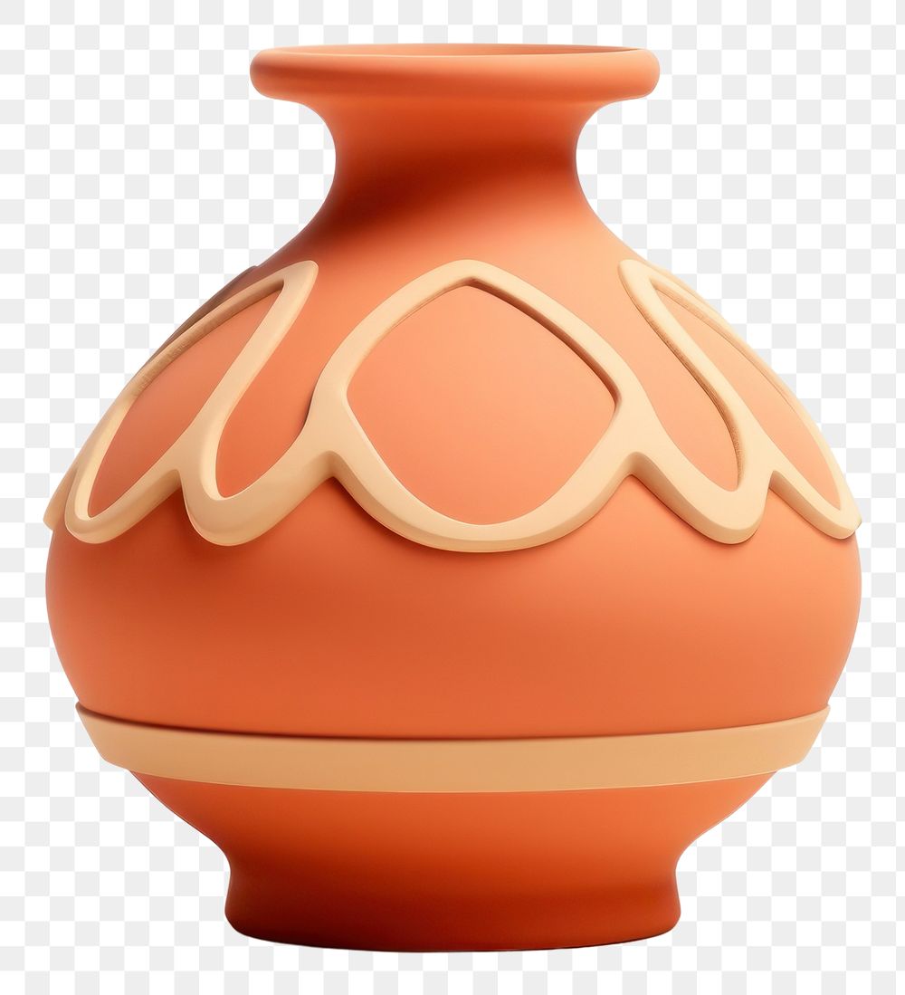 PNG Ceramics pottery vase white background. AI generated Image by rawpixel.