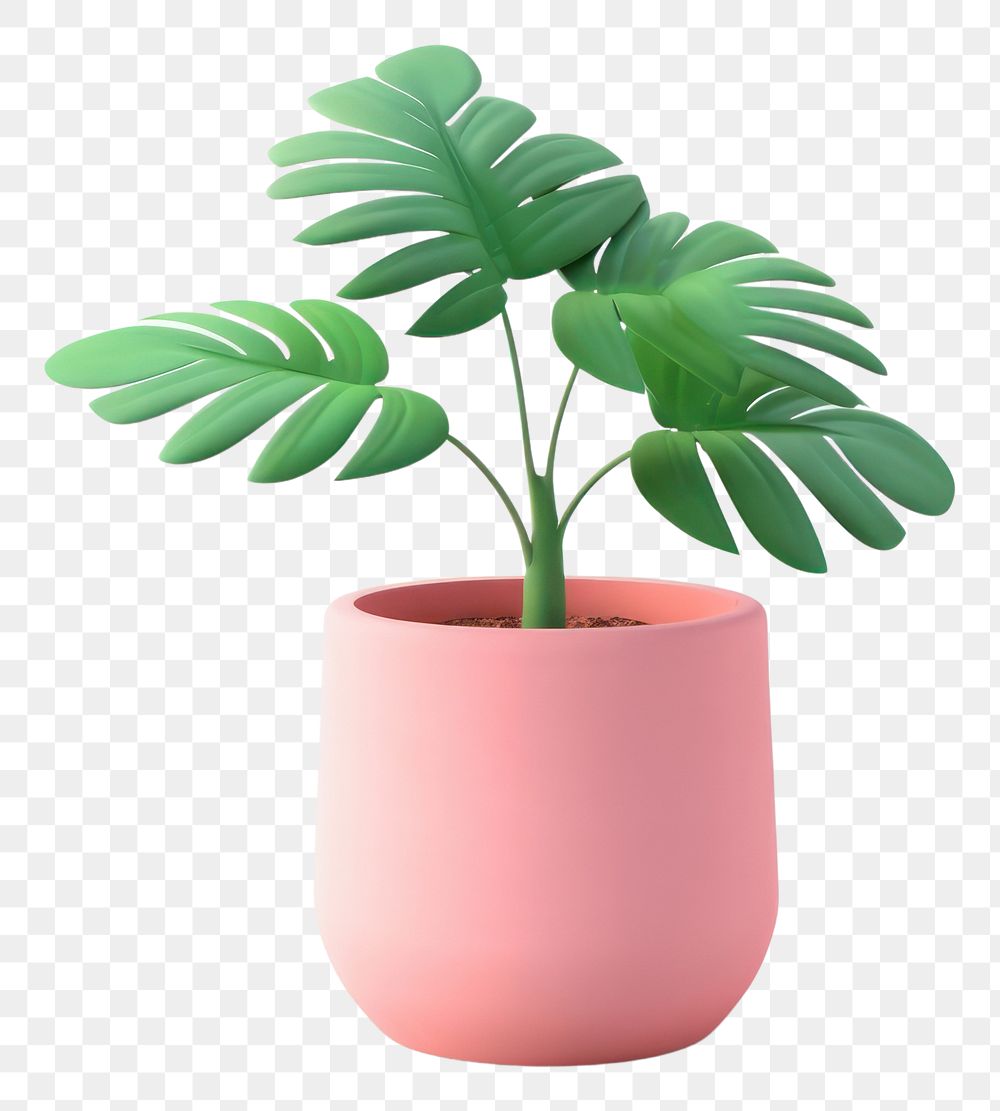 PNG Potted plant leaf vase white background. AI generated Image by rawpixel.