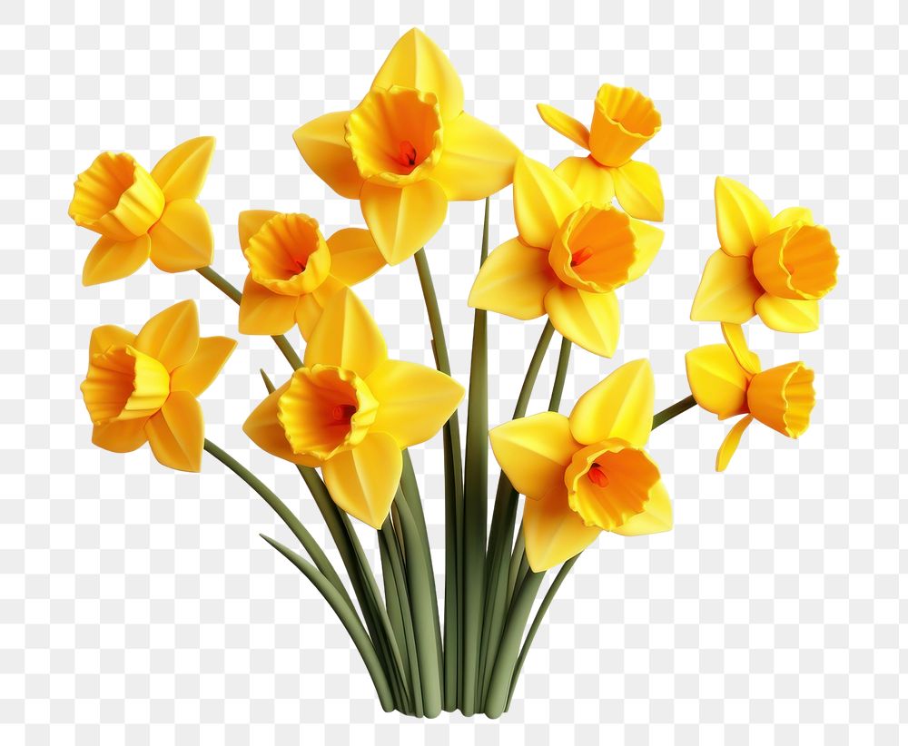 PNG Daffodil flower blossom plant. AI generated Image by rawpixel.