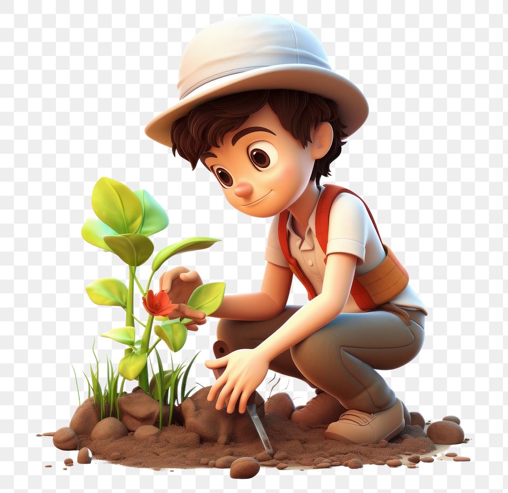 PNG Gardening cartoon nature plant. 