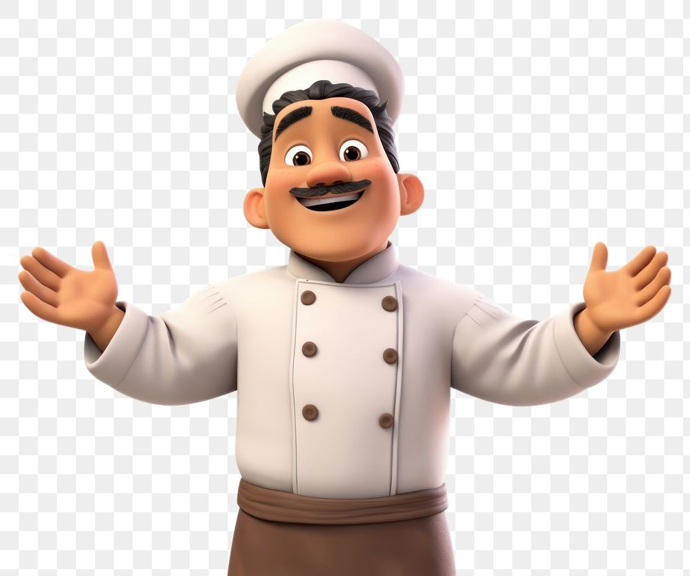 PNG Chef cartoon person white background. AI generated Image by rawpixel.