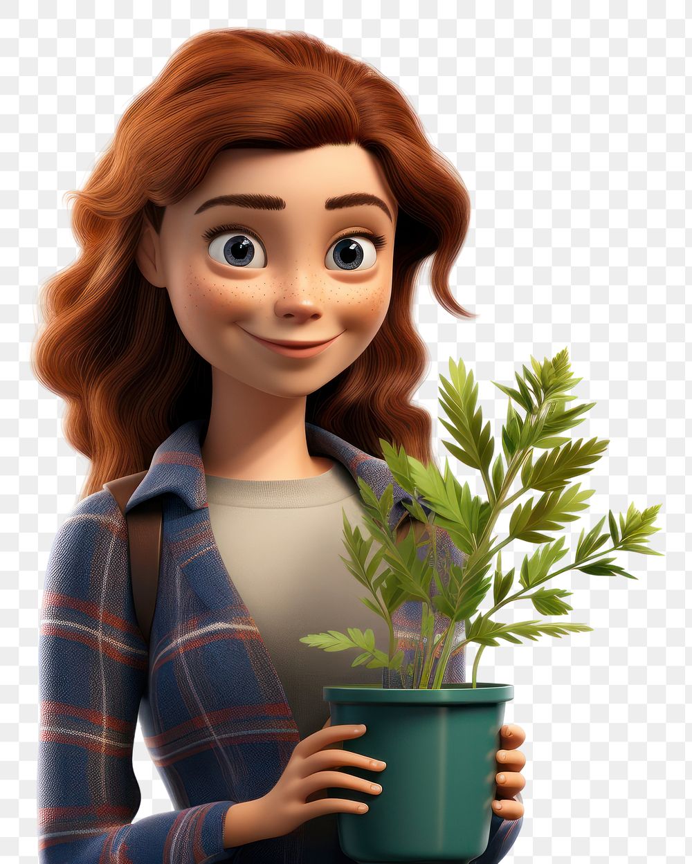 PNG Plant houseplant cartoon adult. AI generated Image by rawpixel.