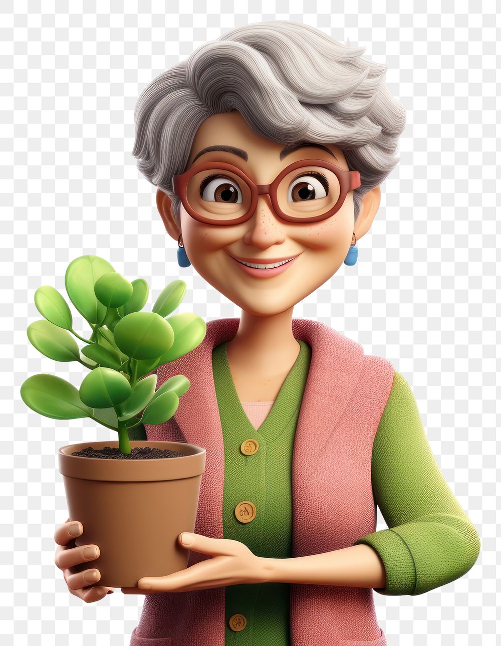 PNG Cartoon plant houseplant adult. AI generated Image by rawpixel.
