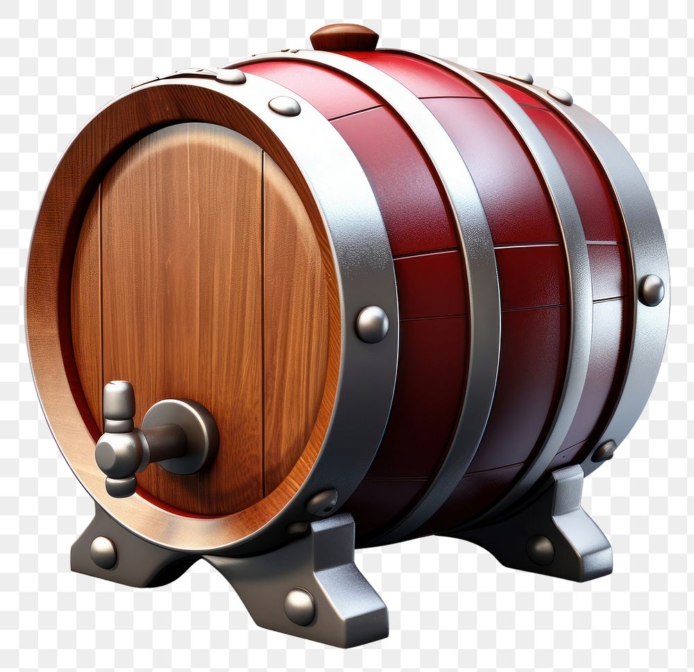 PNG Wine keg barrel white background membranophone. AI generated Image by rawpixel.