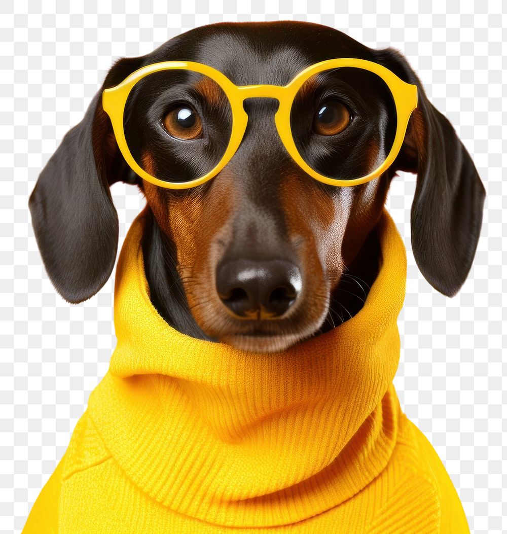 PNG Glasses dachshund animal mammal. AI generated Image by rawpixel.