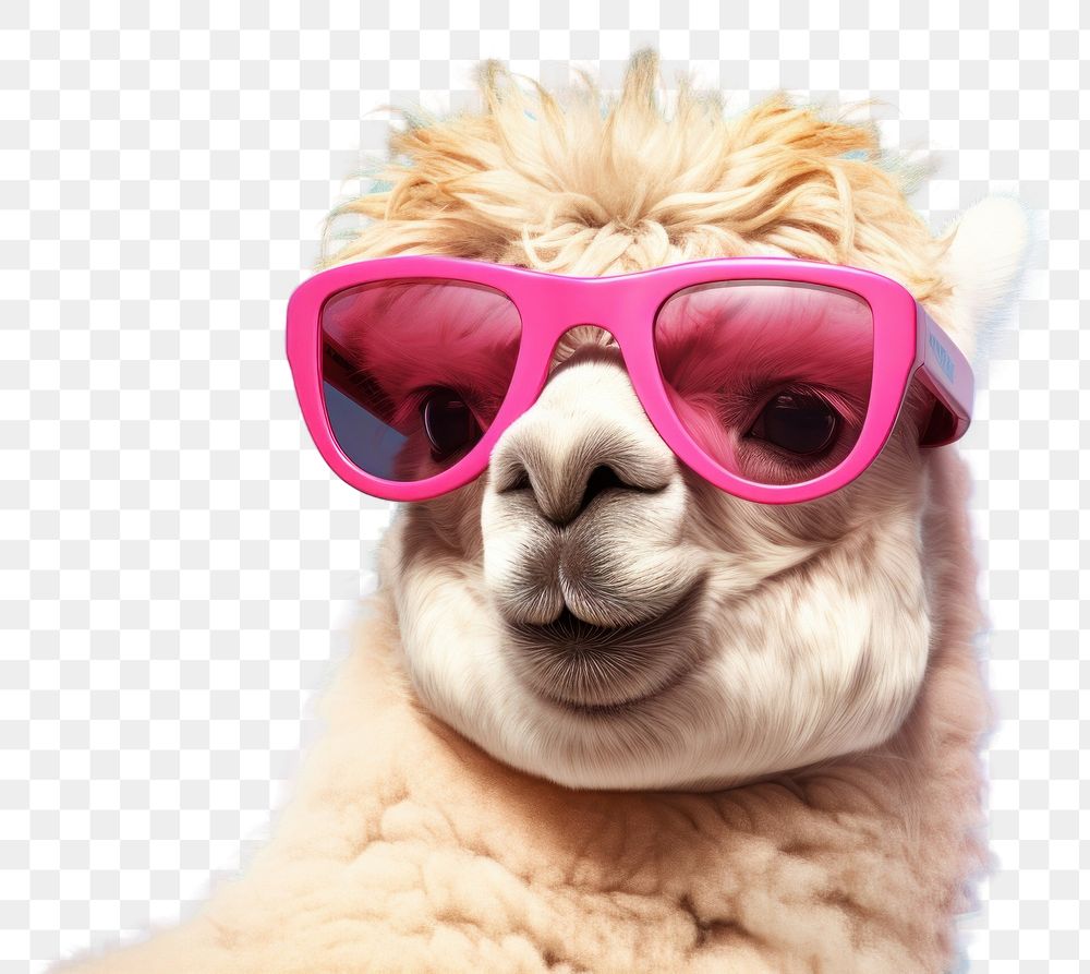 PNG Sunglasses alpaca mammal animal. 