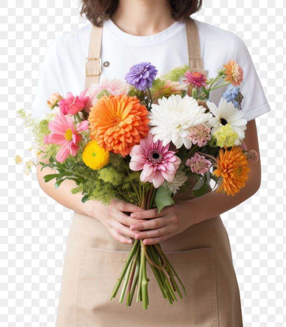 PNG Holding flower female plant. AI generated Image by rawpixel.