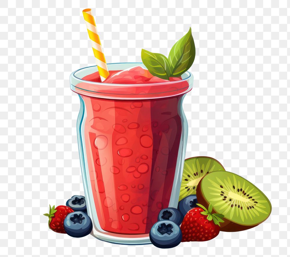 PNG Strawberry smoothie fruit drink. AI generated Image by rawpixel.