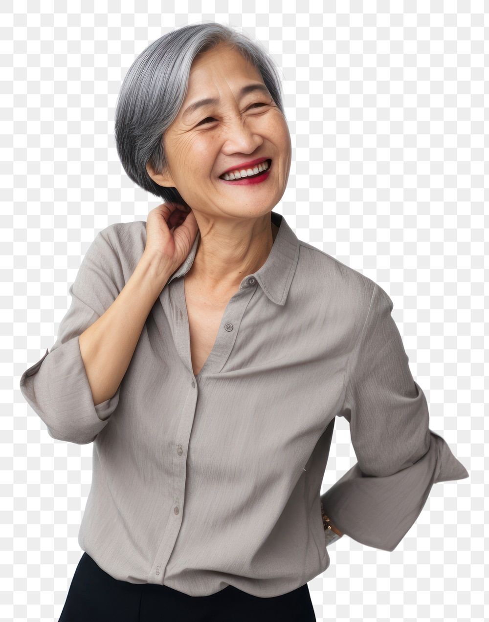 PNG Laughing adult smile white background. AI generated Image by rawpixel.